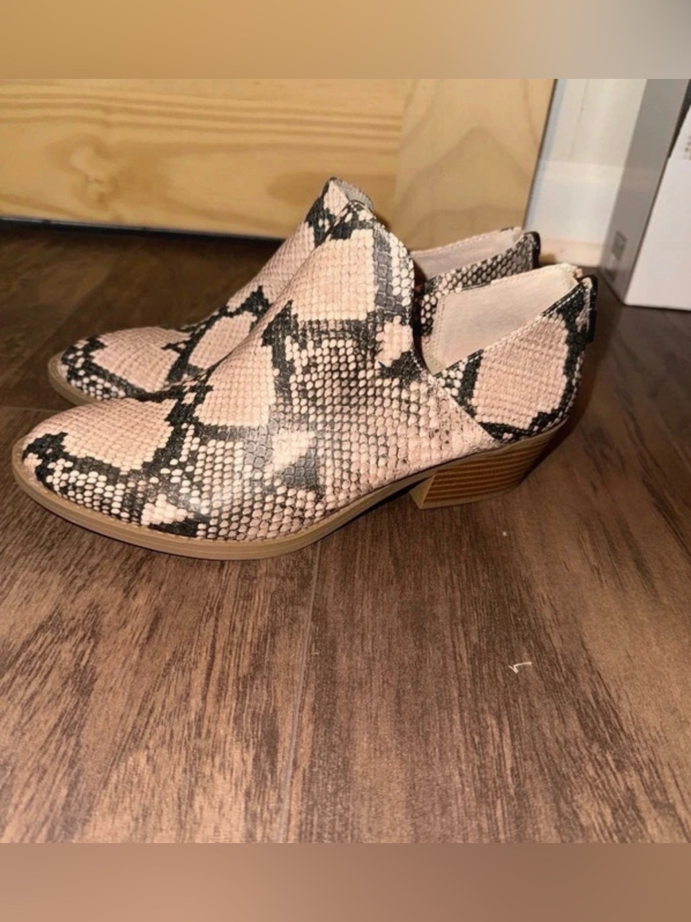 Women's Snake-Print Ankle Boots